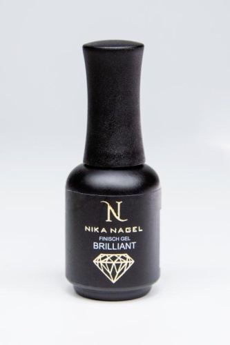 Финиш-гель Nika Nagel BRILLIANT прозрачный, глянцевый, высокая вязкость, без липкого слоя 15 мл