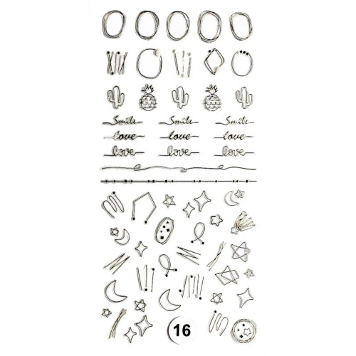 Наклейка  для дизайна ногтей "Фреска ювелирная №16"