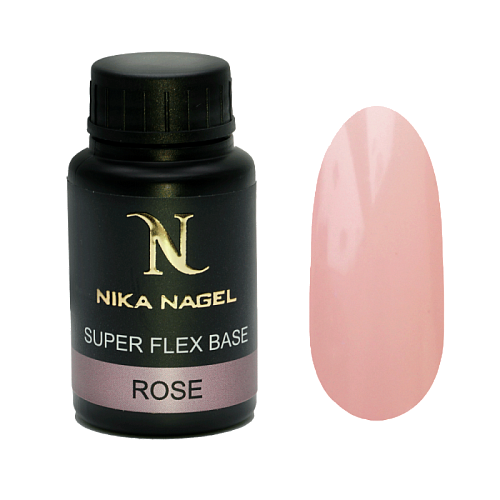 База Nika Nagel SUPER FLEX Rose rubber, камуфлирующая, средняя вязкость 30 гр