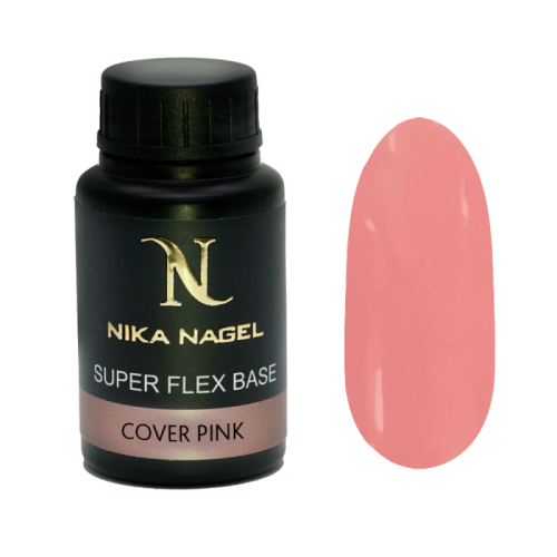 База Nika Nagel SUPER FLEX Cover Pink rubber, камуфлирующая, средняя вязкость 30 гр