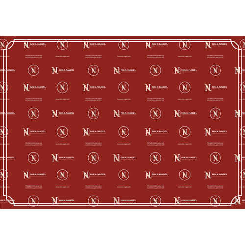 Фирменный коврик Nika Nagel №4 (красный, много лого)
