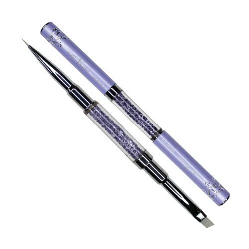 Кисть-трансформер с кристаллами Swarovski для китайской росписи №4 и тонкой прорисовки №000 (фиолетовая)