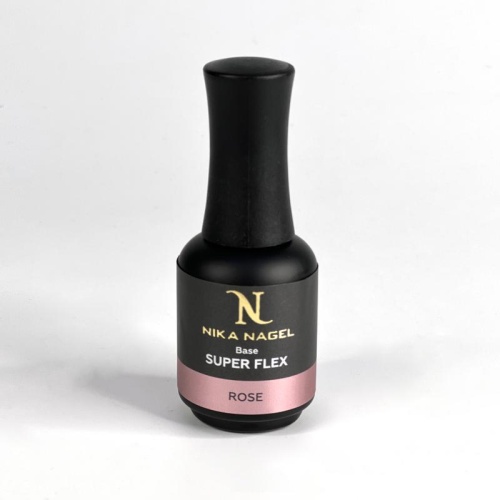 База Nika Nagel SUPER FLEX Rose rubber, камуфлирующая, средняя вязкость 15 мл
