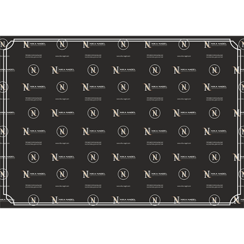 Фирменный коврик Nika Nagel №6 (черный, много лого)