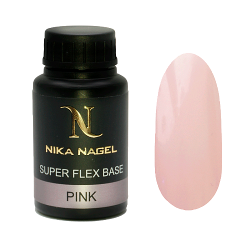 База Nika Nagel SUPER FLEX Pink rubber, камуфлирующая, средняя вязкость 30 гр